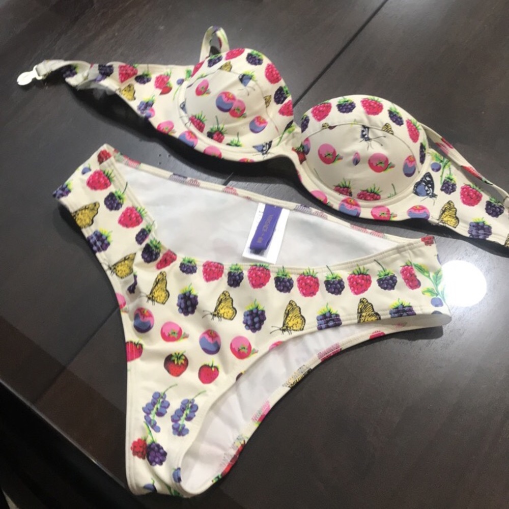 VERSACE FRUIT BERRY BIKINI TWO PIECE BATHING SUIT